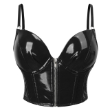  TOP CORTO SEXY ESTILO PUNK DE PIEL SINTTICA N23645